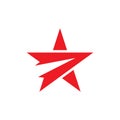Red star arrow logo design Royalty Free Stock Photo