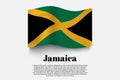 Jamaica flag waving form on gray background. Vector illustration