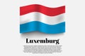 Luxemburg flag waving form on gray background. Vector illustration Royalty Free Stock Photo