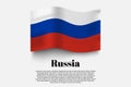 Russia flag waving form on gray background. Vector illustration. Royalty Free Stock Photo