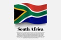 South Africa flag waving form on gray background. Vector illustration