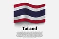 Tailand flag waving form on gray background. Vector illustration