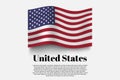 United States flag waving form on gray background. Vector illustration Royalty Free Stock Photo