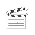 Linear clapper icon for the movie. A firecracker for filmmaking. Royalty Free Stock Photo