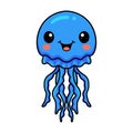 Cute little jellyfish cartoon standing Royalty Free Stock Photo