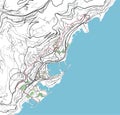 Colorful Monaco vector city map. Royalty Free Stock Photo