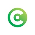 Green circle initial c letter logod esign Royalty Free Stock Photo