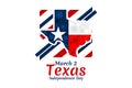 March 2, Independence day of Texas ector illustration.