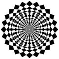 Vortex star shape in black and white