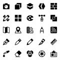 Glyph icons for web design and development. Royalty Free Stock Photo