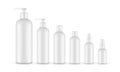 Pump, Spray, Shampoo Bottles, Isolated on White Background