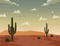 Beautiful western desert landscape with cactuses