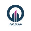 Cirlce modern building chart business logo design