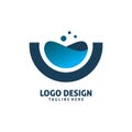 Water bubble fluid logo design Royalty Free Stock Photo