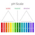 Horizontal pH scale for measuring acid alkaline balance.