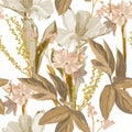 Floral seamless original pattern in vintage style. Traditional floral pattern for fabric, wallpapers and backgrounds.