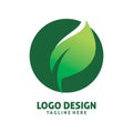 Green circle nature leaf logo design Royalty Free Stock Photo