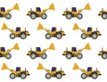 Bulldozer, heavy machinery transportation vehicle drawing pattern.