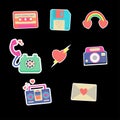 collection arranging eighty valentine stickers