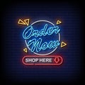 Order Now Neon Signs Style Text Vector Royalty Free Stock Photo