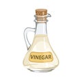 White vinegar in glass bottle isolated