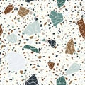 Texture of terrazzo floor, abstract colorful seamless pattern. Stone colored mosaic. Vector background Royalty Free Stock Photo