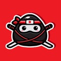 Ninja onigiri cartoon character design vector design Royalty Free Stock Photo