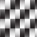 Geometric black and white squares seamless pattern with optical illusion. Royalty Free Stock Photo