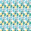 Abstract simple geometric vector seamless pattern with shapes texture on white background. Royalty Free Stock Photo