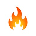 Fire flame icon. Gradient bonfire symbol. Warning sign. Royalty Free Stock Photo