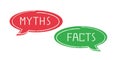 Myths vs facts infographic icon.