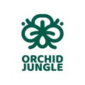 orchid jungle flower flora nature logo concept design illustration Royalty Free Stock Photo