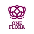 one flower flora nature logo concept design illustration Royalty Free Stock Photo
