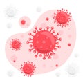 Omicron Variant Covid 19 in red illustration background. Basic element graphic resources.