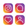 Instagram meta logo icon, Social media Instagram modern like , follower , comment red color. Like, follower, comment button, icon