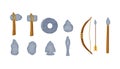 Set of different ancient stone tools vector