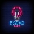 Radio Talk Neon Signs Style Text Vector Royalty Free Stock Photo