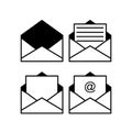 White envelope icon set illustration design. Basic element graphic resources Royalty Free Stock Photo