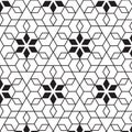 Black and white mosaic vector seamless pattern, Modern stylish diamond hexagon geometric background Royalty Free Stock Photo