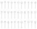 Set of isolated tridents Royalty Free Stock Photo