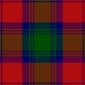 Clan Lindsay tartan plaid. Scottish pattern fabric swatch close-up.