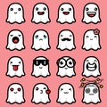 Cute ghost emoji bundle design