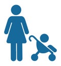 Symbol Priority toilet. Priority seating. Woman with infant child baby