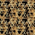 Art deco golden geometric sseamless pattern, vector