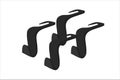 Black Car Back Seat Headrest Hooks stock illustration