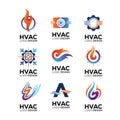 set of HVAC logo design for your company