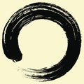 Enso Zen Japanese Circle Brush Sumi-e Shodo Vector Illustration Ink Logo Design Royalty Free Stock Photo