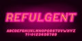 Refulgent alphabet font. Two color neon letters, numbers and symbols.