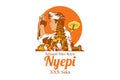 Indonesian translate: Happy Nyepi Day, Vector Illustration. Royalty Free Stock Photo