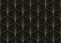 Floral seamless pattern, stylized silver grass , golden lines. Japanese style